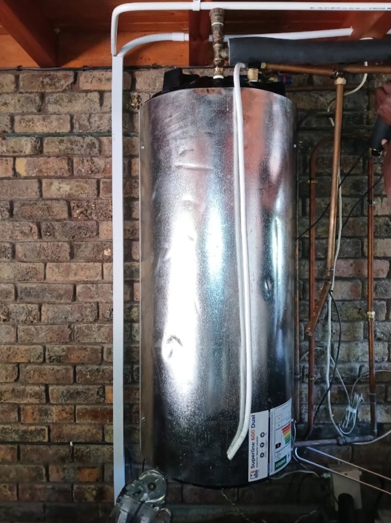 New geyser installed with copper pipework